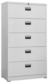 Armadio classificatore grigio chiaro 90x46x164 cm in acciaio