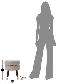 Pouf in velluto beige Paris - Mauro Ferretti