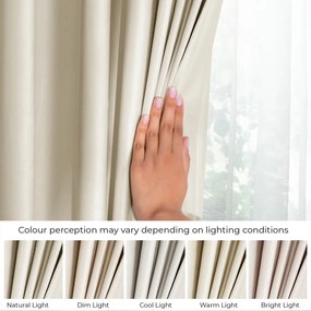 Tenda parzialmente oscurante beige in velluto 140x245 cm Pleat – Restilo