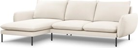 Divano angolare Vienna 5 posti in bouclé con gambe nere - L255cm