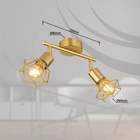 Globo 54802GB-2 - Faretto XARA I 2xE14/40W/230V oro