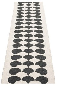 Passatoia da interno/esterno nera/color crema 70x250 cm Poppy Black Vanilla – Pappelina