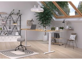 Tavolo da lavoro con altezza regolabile elettricamente e piano in rovere 80x180 cm Jet - Germania