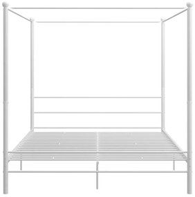 Letto a baldacchino bianco in metallo 180x200 cm