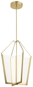 Lampadario Industrial Nordico Calters Alluminio Oro Champagne Led 72.3W 3000K