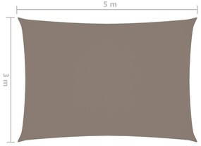 Parasole a Vela Oxford Rettangolare 3x5 m Grigio Talpa
