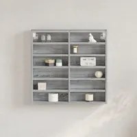 Armadietto Vetrina Grigio Sonoma 60x8,5x58 cm Legno Multistrato 847966