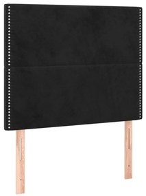 Giroletto a molle con materasso nero 80x200 cm in velluto