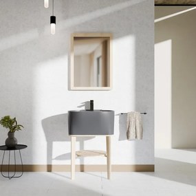 Mobile sottolavabo e lavabo Tina frassino naturale e grigio L 50 x H 57 x P 41.5 cm 1 vasca