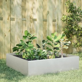 Fioriera Rialzata Da Giardino 100x100x25 Cm İn Acciaio Inox /
