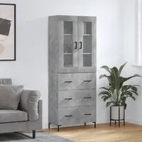 Credenza Grigio Cemento 69,5x34x180 cm in Legno Multistrato 3198405