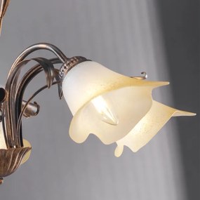 ONLI - Lampadario a sospensione con catena LUCREZIA 5xE14/6W/230V bronzo