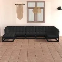 Set Divani da Giardino 7 pz con Cuscini Legno Massello di Pino 3076748