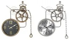 Orologio da Parete DKD Home Decor Ingranaggi Cristallo Ferro 50 x 7 x 62 cm (2 Unità)