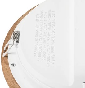 Lampada LED da incasso WOODY SPOT LED/23,5W/230V 4000K quercia ø 23,5 cm