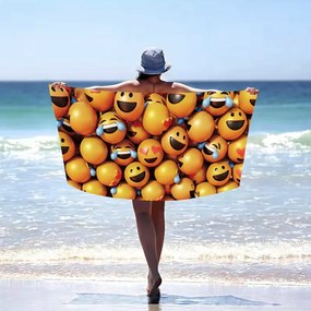 Telo da spiaggia con smiley Larghezza: 100 cm | Lunghezza: 180 cm