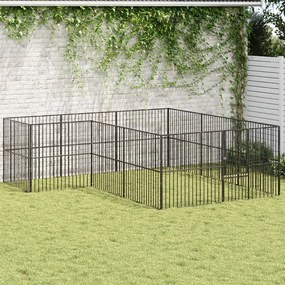 Box Per Cani 12 Pannelli Nero Acciaio Zincato /