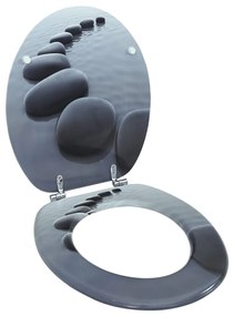 Sedile Wc İn Mdf Con Coperchio Design Pietre /