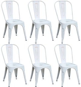 AGATHA - set di 6 sedie in metallo bianco antico
