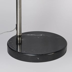 Lampada ad arco in acciaio con paralume in tessuto bianco 45 cm - XXL