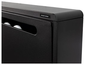 Scarpiera nera in metallo con ante ribaltabili/da parete 75x38x13 cm Mario – Spinder Design