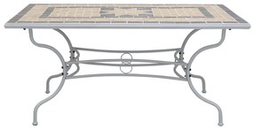 VENTUS - set tavolo in alluminio e teak cm 160 x 90 x 74 h con 4 sedie Ventus