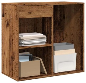 Armadietto Per Cosmetici Legno Antico 80x40x75 Cm İn Truciolato /