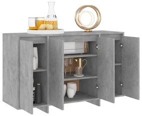 Credenza grigio cemento 120x41x75 cm in truciolato