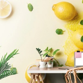 Carta da parati – Limoni con menta