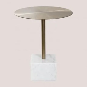 Tavolino rotondo in Acciaio (Ø45 cm) Zenion Bianco - Sklum