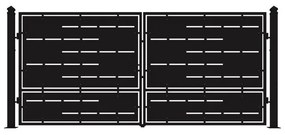 Cancello con serratura manuale Privacy in ferro, apertura centrale, L 408.5 x H 180 cm, di colore nero