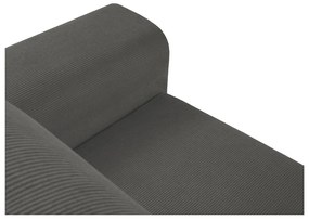 Divano letto angolare in velluto a coste grigio scuro, angolo sinistro Jazz - Kooko Home