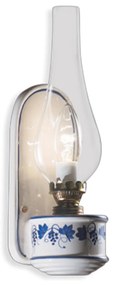 Applique Classica Pompei Ceramica E Ottone Satinato Decorato 1 Luce E14