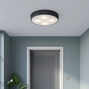 TEMAR LIGHTING Plafoniera Cleo, Ø 50 cm, IP20, nero, metallo, E27