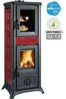 stufa a legna gemma con forno 7,2 kw elegance bordeaux (conto termico) - misure cm.46,0x49,5x120,7h. - peso kg.121 fer96867