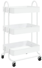 Carrello a 3 livelli bianco 43x34x79 cm in acciaio