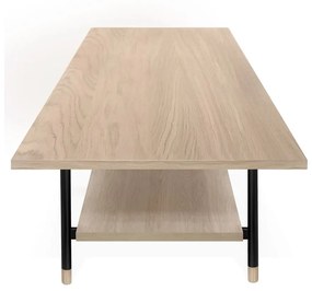 Tavolino con piano in rovere decorato in colore naturale 60x120 cm Jugend - Woodman