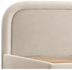 Letto matrimoniale imbottito beige con spazio contenitivo e rete 140x200 cm Mija - Maison de Rêve