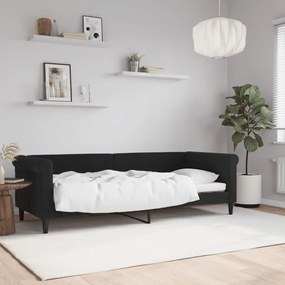 Letto Da Giorno Nero 80x200 Cm İn Velluto /