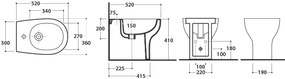 New Line Sb1 Bidet A Pavimento In Porcellana Bianco