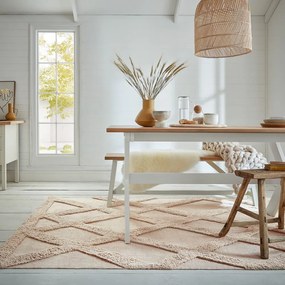Tappeto in cotone beige 160x230 cm Tessa Diamond - Flair Rugs