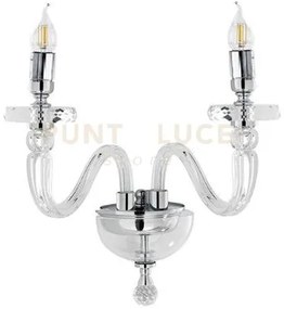 Applique bach 2 luci cristallo e cromo attacco e14
