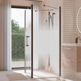 Porta doccia girevole Remix2 L 80 x H 195 x P 0.6 cm in vetro serigrafato profilo nero