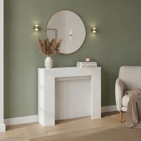 Consolle allungabile 90x25/211 cm NIVES Bianco Frassino allunghe interne