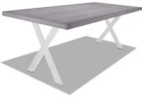 Tavolo da pranzo in legno e metallo con piedi a X bianchi - 160x90 cm