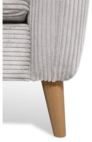 Divano angolare in velluto a coste grigio chiaro (angolo sinistro) Paris - Scandic