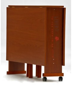 Tavolo richiudibile legno formica con ruote 140x90 cm GIORGIA Noce