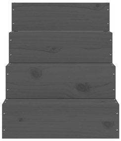 Scala per animali grigia 40x49x47 cm in legno massello di pino