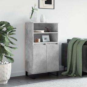 Credenza grigio cemento 60x36x110 cm in legno multistrato