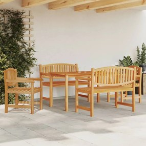 Set da pranzo per giardino 5 pz in legno massello di teak